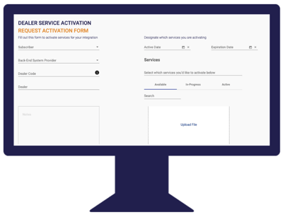 Activate Request Screen